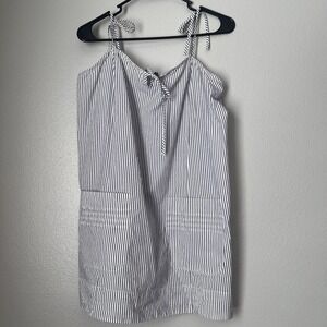 Anthropologie Women's 100% Cotton Mini Dress Seersucker Spaghetti Strap Dress M